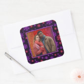 Neon Snowflakes Vierkante Sticker (Envelop)