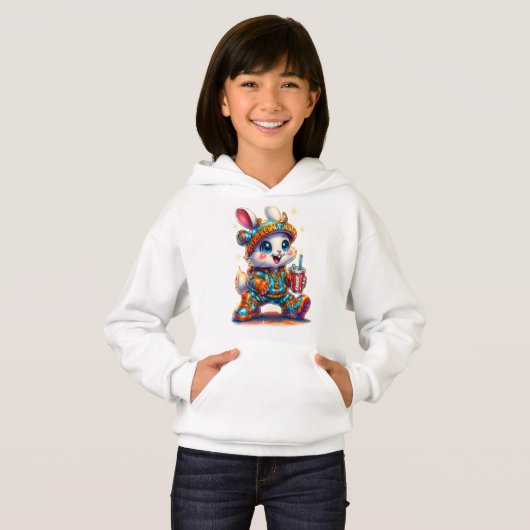 Neon Soda Bunny – Cute Y2K Streetwear Kids (Voorkant volledig)