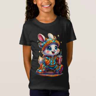 Neon Soda Bunny – Mooie Y2K-straatwear voor kinder T-shirt