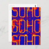 Neon Soho Sign Verlicht in Londen Briefkaart (Voorkant / Achterkant)