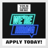 Neon Solliciteer Vandaag We Zijn Aan Hiring Zakeli Raamsticker (Vel)