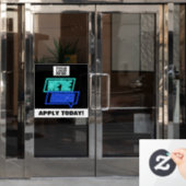 Neon Solliciteer Vandaag We Zijn Aan Hiring Zakeli Raamsticker (Kantoordeur)