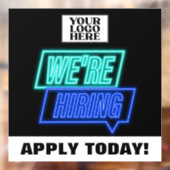 Neon Solliciteer Vandaag We Zijn Aan Hiring Zakeli Raamsticker (Vel 2)