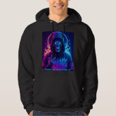 NEON SOUL Cyberpunk Skeleton Graffiti Hoodie (Voorkant)
