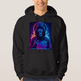 NEON SOUL Cyberpunk Skeleton Graffiti Hoodie