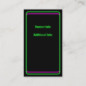 Neon Sound Visitekaartje (Achterkant)