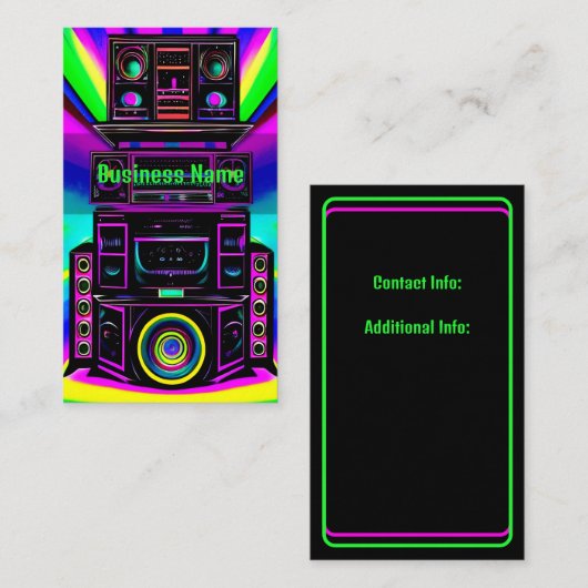 Neon Sound Visitekaartje (Voorkant / Achterkant)