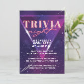 Neon Space Trivia Night Kaart (Staand voorkant)