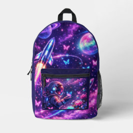 Neon Space Vlinder Stelsel Kunst Bedrukte Rugzak