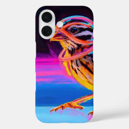 Neon Sparrow met gloeiende accenten iPhone 16 Hoesje