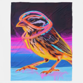 Neon Sparrow met gloeiende accenten Fleece Deken