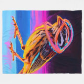 Neon Sparrow met gloeiende accenten Fleece Deken (Voorkant (Horizontaal))