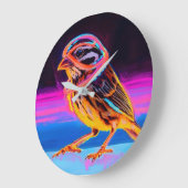 Neon Sparrow met gloeiende accenten Grote Klok (Hoek)