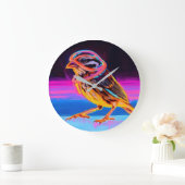 Neon Sparrow met gloeiende accenten Grote Klok (Huis)