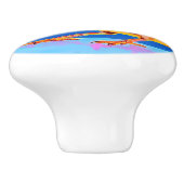 Neon Sparrow met gloeiende accenten Keramische Knop (Zijkant)