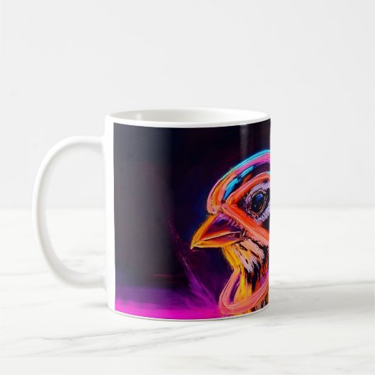 Neon Sparrow met gloeiende accenten Koffiemok (Links)