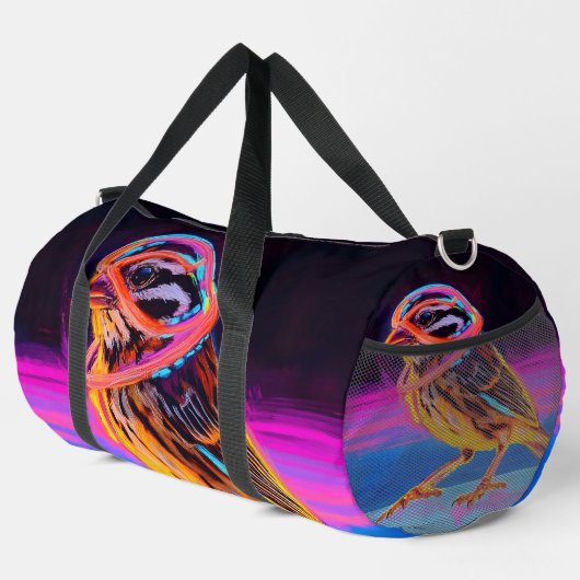 Neon Sparrow met gloeiende accenten Plunjezak (Rechterhoek)