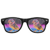 Neon Sparrow met gloeiende accenten Retro Zonnebril (Voorkant)