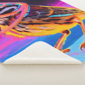 Neon Sparrow met gloeiende accenten Sherpa Deken (3/4)