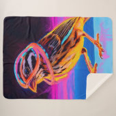 Neon Sparrow met gloeiende accenten Sherpa Deken (Voorkant (horizontaal))