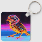 Neon Sparrow met gloeiende accenten Sleutelhanger (Achterkant)