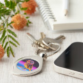 Neon Sparrow met gloeiende accenten Sleutelhanger (Zijkant)