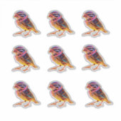 Neon Sparrow met gloeiende accenten Sticker (Voorkant)