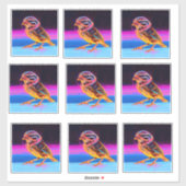 Neon Sparrow met gloeiende accenten Sticker (Vel)