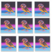 Neon Sparrow met gloeiende accenten Sticker (Voorkant)