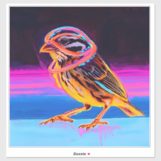 Neon Sparrow met gloeiende accenten Sticker