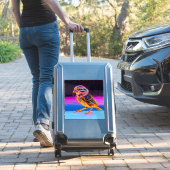 Neon Sparrow met gloeiende accenten Sticker (Koffer Insitu)