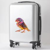 Neon Sparrow met gloeiende accenten Sticker (Koffer)