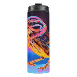 Neon Sparrow met gloeiende accenten Thermosbeker