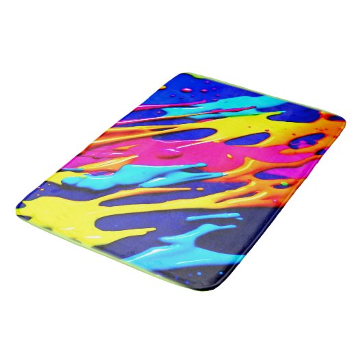 Neon Spatdesign Badmat (Gekanteld)
