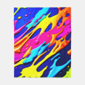 Neon Spatdesign Fleece Deken (Voorkant)