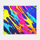 Neon Spatdesign Fleece Deken (Voorkant (Horizontaal))