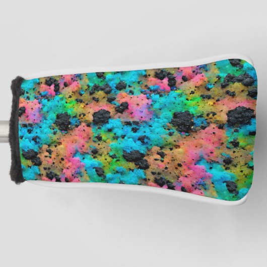 Neon Spattekleur Explosie Golfheadcover (Voorkant)