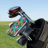Neon Spattekleur Explosie Golfheadcover (Insitu)