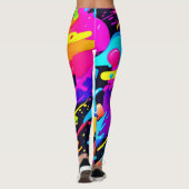 Neon Spatverf Kunst Leggings (Achterkant)