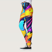 Neon Spatverf Kunst Leggings (Links)