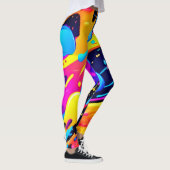 Neon Spatverf Kunst Leggings (Rechts)