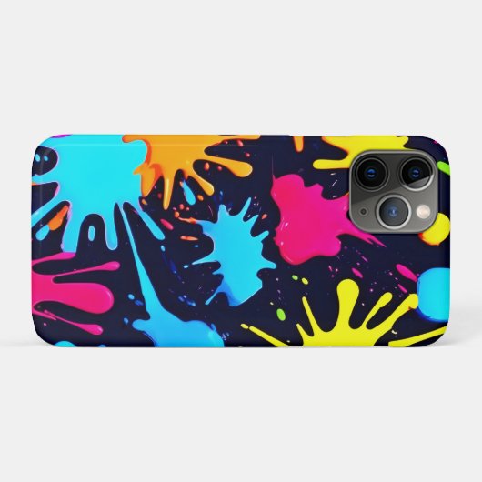 Neon Spatwerkunst: Levendig Abstract Expressionism Case-Mate iPhone Case (Achterkant (horizontaal))