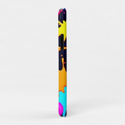 Neon Spatwerkunst: Levendig Abstract Expressionism Case-Mate iPhone Case (Achterkant/rechts)