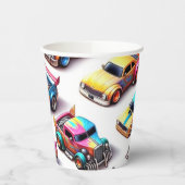 Neon Speelgoed Car verjaardagsfeestje Papieren Bekers (Links)