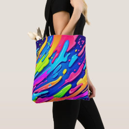 Neon Spetterende Abstracte Kunst Magie Tote Bag