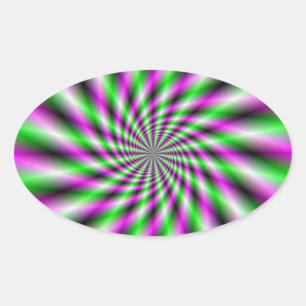 Neon Spinning Wheel Oval Sticker