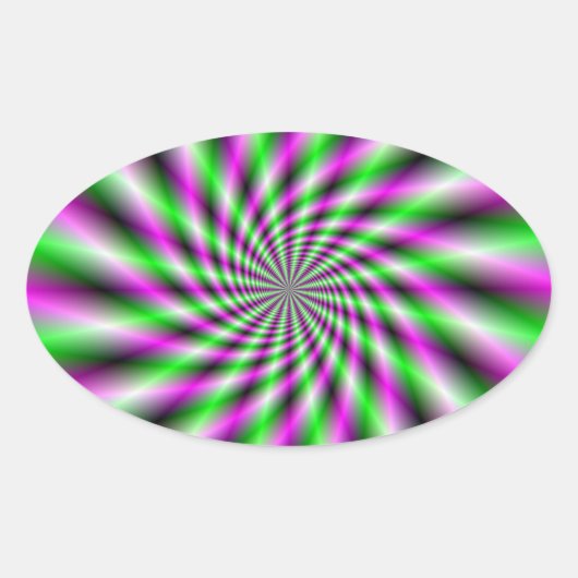 Neon Spinning Wheel Oval Sticker (Voorkant)