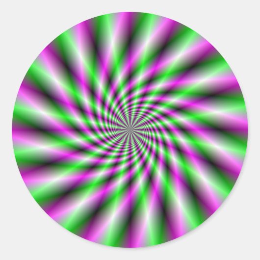 Neon Spinning Wheel Ronde Sticker (Voorkant)