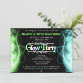 Neon Spiraal Gloeiende Feest Uitnodigingen (Staand voorkant)