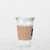 Neon Spiraal Lint Strepen Monogram Aangepaste Naam Acryl Drinkbeker (Rechts)